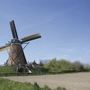 Windmühle in grüner Landschaft bei Cadzand-Bad.