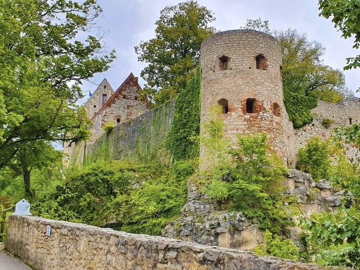 Burg Pappenheim mit grüner Umgebung im Altmühltal Panoramaweg.