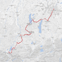 Karte des Bayerischen Jakobswegs mit markierter Route.