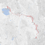 Karte der Wanderroute in Umbrien, Italien, mit markierten Wegen und Orten.